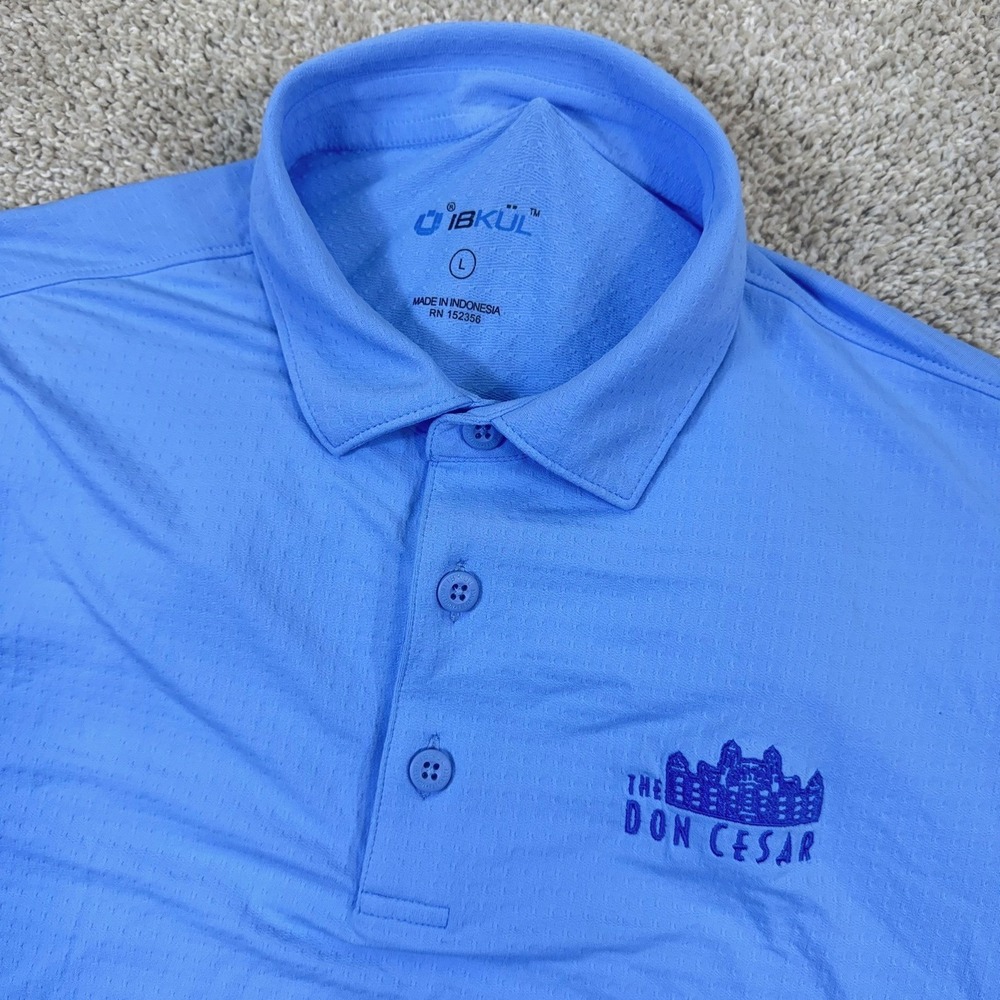 IBKÜL Polo Shirt Mens Large Blue The‎ Don CeSar Resort Embroidered Short Sleeve